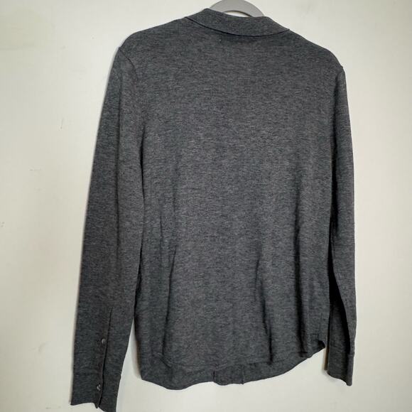 One Grey Day Gray Knit Button Up Collared Top Long Sleeve NWOT Size Small - Picture 6 of 8